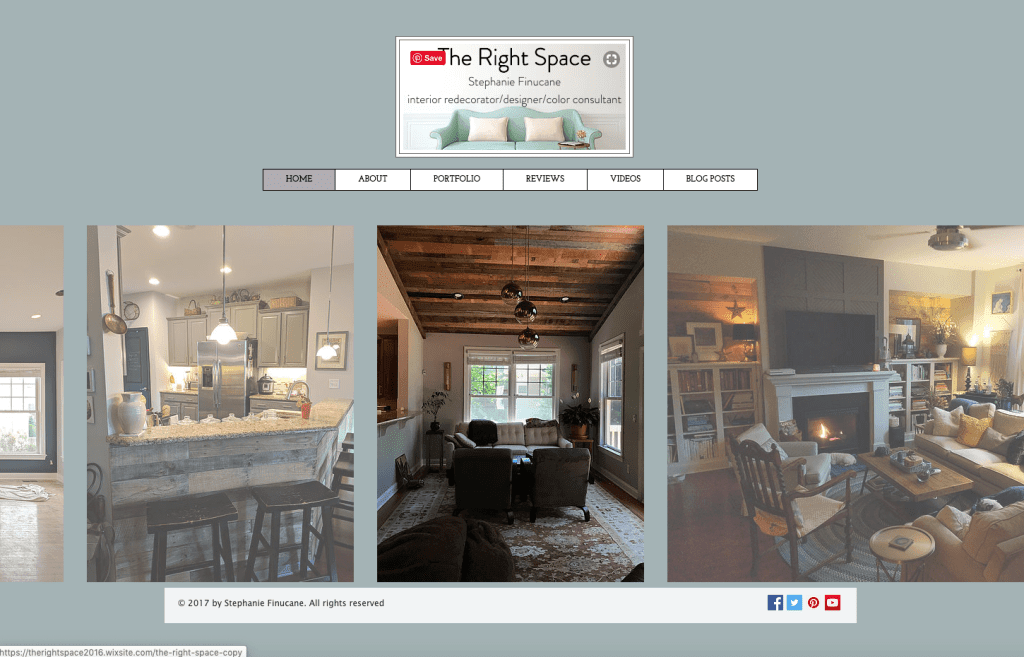 Before screenshot of The Right Space website